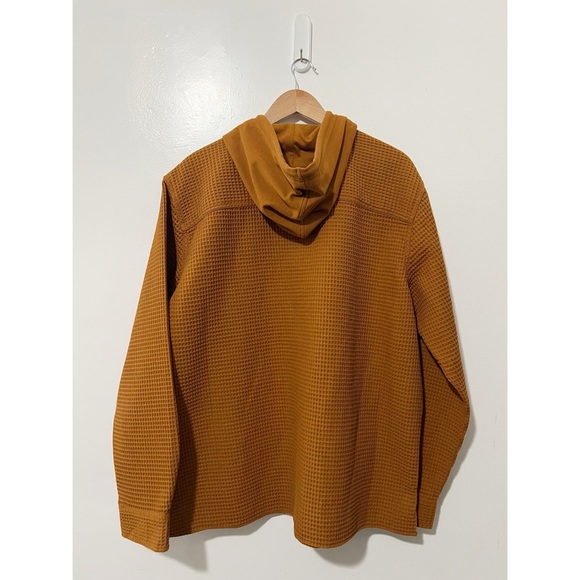 Original Use Rust Waffle Knit Snap Front Hoodie Jacket Size XL - Picture 5 of 6